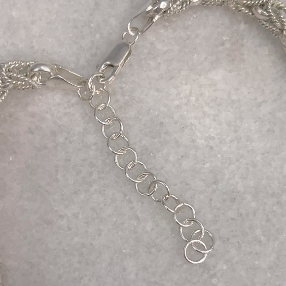 Sterling Silver Byzantine Rope Chain Necklace - Picture 8 of 10